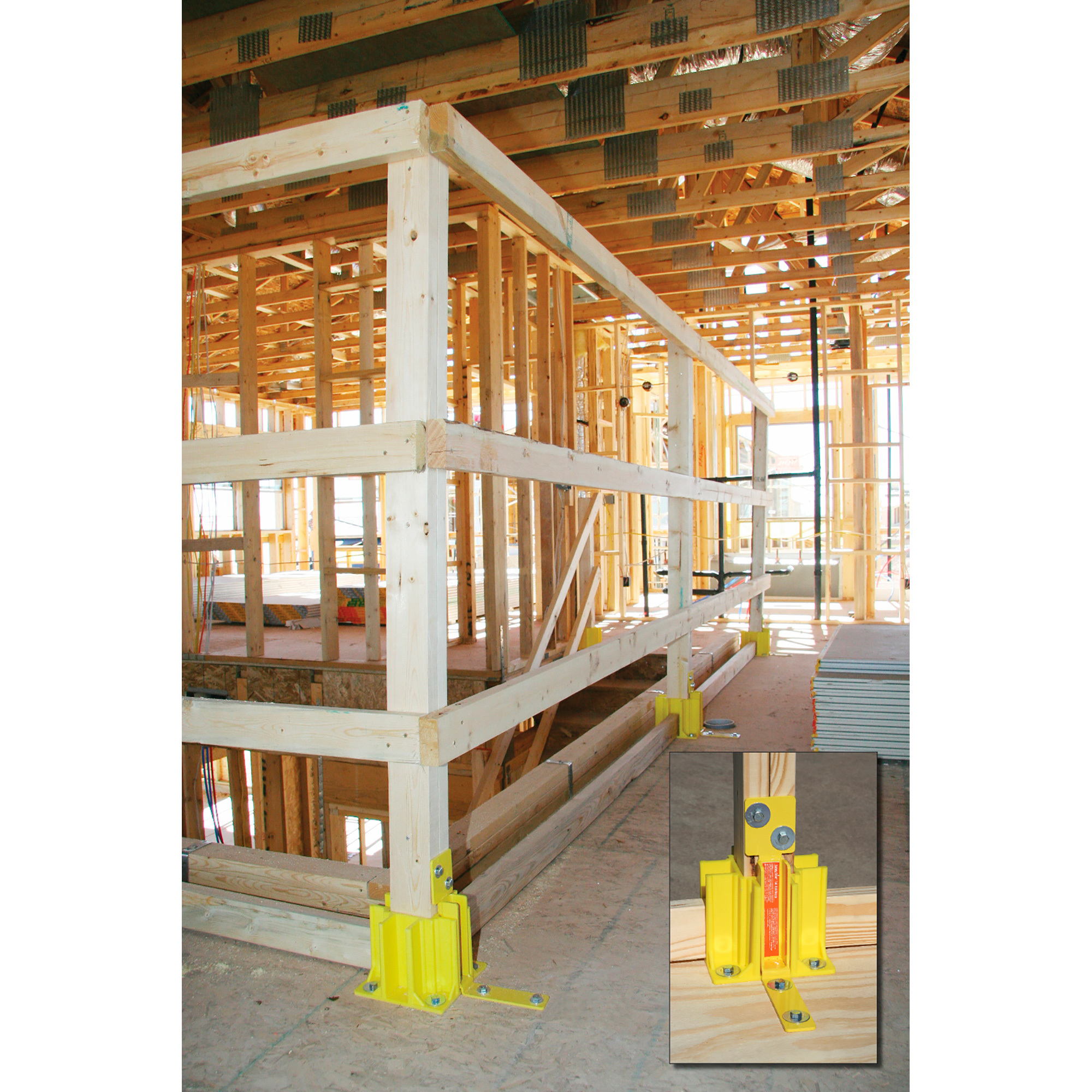 Safety Maker Safety Boot Tall Guardrail Brace for Safety Boot Guardrail Systems,Yellow, 8in.L x 11in.H